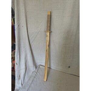 Vintage Handmade Wooden Samurai Showa Sword with Wrapped Handle 29" x 1" x 1"